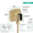 Hansgrohe Fixfit Q Wall Outlet With Handshower Holder In Polished Gold Optic, 26887991