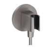 Hansgrohe Fixfit S Wall Outlet With Handshower Holder In Brushed Black Chrome, 26888341