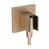 Hansgrohe Fixfit E Wall Outlet With Handshower Holder In Brushed Bronze, 26889141