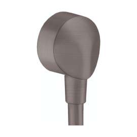 Hansgrohe Fixfit Wall Outlet With Check Valves In Brushed Black Chrome, 27458343