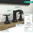 Hansgrohe Metropol Classic Widespread Faucet 110 With Cross Handles And Pop-Up Drain, 1.2 Gpm In Matte Black, 31306671
