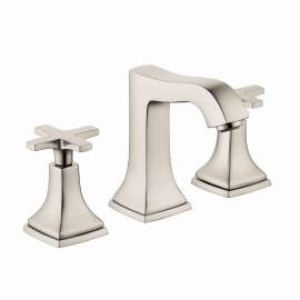 31306821 Metropol Classic Widespread Faucet 110 with Cross Handles and Pop-Up Drain, 1.2 GPM, In Brushed Nickel