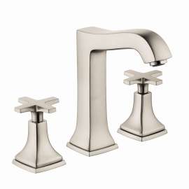 31307821 Metropol Classic Widespread Faucet 160 with Cross Handles and Pop-Up Drain, 1.2 GPM, In Brushed Nickel