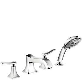 Hansgrohe Metris C 4-Hole Roman Tub Set Trim With 2.0 Gpm Handshower In Chrome, 31314001