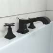 Hansgrohe Metropol Classic 3-Hole Roman Tub Set Trim With Cross Handles In Matte Black, 31430671