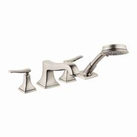 31441821 Metropol Classic 4-Hole Roman Tub Set Trim with Lever Handles and 1.8 GPM Handshower, In Brushed Nickel