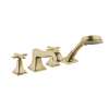 Hansgrohe Metropol Classic 4-Hole Roman Tub Set Trim With Cross Handles And 1.8 Gpm Handshower In Brushed Bronze, 31449141