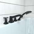 Hansgrohe Metropol Classic 4-Hole Roman Tub Set Trim With Cross Handles And 1.8 Gpm Handshower In Matte Black, 31449671