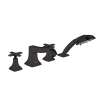 Hansgrohe Metropol Classic 4-Hole Roman Tub Set Trim With Cross Handles And 1.8 Gpm Handshower In Matte Black, 31449671