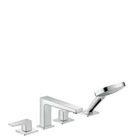 Metropol 4-Hole Roman Tub Set Trim with Lever Handles and 1.75 GPM Handshower - In Multiple Colors
