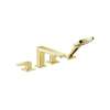 Hansgrohe Metropol 4-Hole Roman Tub Set Trim With Lever Handles And 1.75 Gpm Handshower In Brushed Gold Optic, 32557251