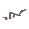 Hansgrohe Metropol 4-Hole Roman Tub Set Trim With Lever Handles And 1.75 Gpm Handshower In Brushed Black Chrome, 32557341