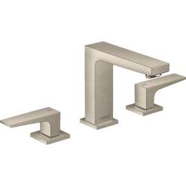 32528821 Metropol Widespread Faucet 110 with Lever Handles and Pop-Up Drain in Brushed Nickel