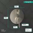 Hansgrohe Ecostat Thermostatic Trim S With Volume Control In Brushed Nickel, 4230820