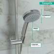 Hansgrohe Croma 100 Handshower E Vario-Jet, 2.0 Gpm In Chrome, 4332000