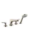 Hansgrohe Focus 4-Hole Roman Tub Set Trim With 2.0 Gpm Handshower In Brushed Nickel, 4366820