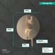 Hansgrohe Ecostat Pressure Balance Trim S With Diverter In Brushed Bronze, 4447140