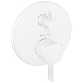 Hansgrohe Ecostat Pressure Balance Trim S With Diverter In Matte White, 4447700