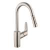 Hansgrohe Focus Prep Kitchen Faucet, 2-Spray Pull-Down, 1.75 Gpm In Stainless Steel Optic, 4506801