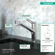 Hansgrohe Talis Loop 2-Spray Kitchen Faucet, Pull-Out, 1.75 Gpm