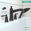 Hansgrohe Joleena 4-Hole Roman Tub Set Trim With 1.75 Gpm Handshower In Matte Black, 4777670