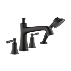 Hansgrohe Joleena 4-Hole Roman Tub Set Trim With 1.75 Gpm Handshower In Matte Black, 4777670