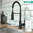 Hansgrohe Joleena Semi-Pro Kitchen Faucet, 2-Spray, 1.75 Gpm In Matte Black, 4792670