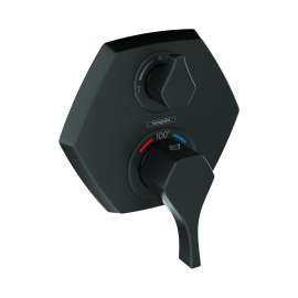 Hansgrohe Locarno Thermostatic Trim With Volume Control And Diverter In Matte Black, 4820670