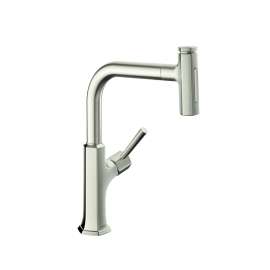 Hansgrohe Locarno Higharc Kitchen Faucet, 2-Spray Pull-Out With Sbox, 1.75 Gpm In Brushed Nickel, 4828800