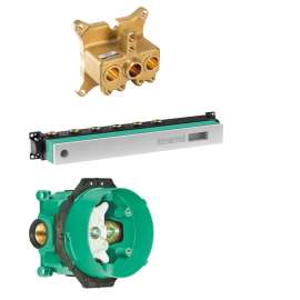 Hansgrohe Rainfinity Rough Set, Showerhead 250 3-Jet With Rainselect Thermostatic Trim In, 4865180