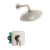 Hansgrohe Croma Select E Pressure Balance Shower Set With Rough, 2.0 Gpm In Brushed Nickel, 4911820