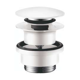 Hansgrohe  Push-Open Sink Drain In Matte White, 50100701