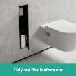 Hansgrohe Xtrastoris Rock Recessed Toilet Brush Holder With Shelf & Tileable Door In Matte Black, 56060670