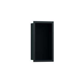 Hansgrohe Xtrastoris Individual Wall Niche Matte Black With Design Frame 12"X 6"X 4" In Brushed Black Chrome, 56095340