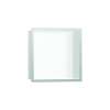Hansgrohe Xtrastoris Individual Wall Niche Matte White With Design Frame 12"X 12"X 4" In Brushed Stainless Steel, 56099800