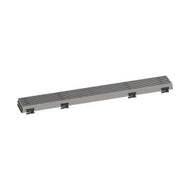 Hansgrohe Raindrain Match Boardwalk Trim Boardwalk 23 5/8" With Height Adjustable Frame In Brushed Stainless Steel, 56115801