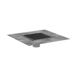 Hansgrohe Raindrain Brilliance Point Drain Set 6"X 6" Trim With Height Adjustable Frame And Rough In Brushed Stainless Steel, 56136801