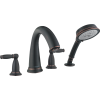 Hansgrohe Swing C 4-Hole Roman Tub Set Trim With Lever Handles And 1.8 Gpm Handshower In Rubbed Bronze, 6132920