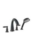Hansgrohe Swing C 4-Hole Roman Tub Set Trim With Lever Handles And 1.8 Gpm Handshower In Rubbed Bronze, 6132920