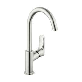 Hansgrohe Logis Single-Hole Faucet 210 With Swivel Spout And Pop-Up Drain, 1.2 Gpm In Brushed Nickel, 71130821