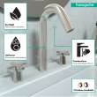 Hansgrohe Logis Classic Widespread Faucet 150 With Pop-Up Drain, 1.2 Gpm In Brushed Nickel, 71323821