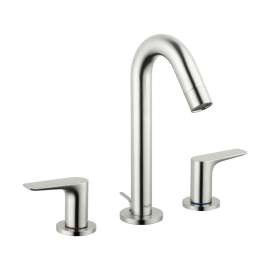 Hansgrohe Logis Widespread Faucet 150 With Pop-Up Drain, 1.2 Gpm In Brushed Nickel, 71533821
