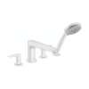 Hansgrohe Talis E 4-Hole Roman Tub Set Trim With 1.8 Gpm Handshower In Matte White, 71744701