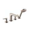 Hansgrohe Talis E 4-Hole Roman Tub Set Trim With 1.8 Gpm Handshower In Brushed Nickel, 71744821