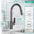 Hansgrohe Focus N Higharc Kitchen Faucet, 2-Spray Pull-Down, 1.75 Gpm In Brushed Black Chrome, 71800341