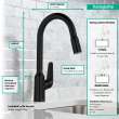 Hansgrohe Focus N Higharc Kitchen Faucet, 2-Spray Pull-Down, 1.75 Gpm In Matte Black, 71800671