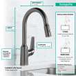 Hansgrohe Focus N Prep Kitchen Faucet, 2-Spray Pull-Down, 1.75 Gpm In Brushed Black Chrome, 71801341