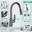 Hansgrohe Focus N Prep Kitchen Faucet, 2-Spray Pull-Down, 1.75 Gpm In Brushed Black Chrome, 71801341