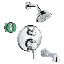 KST15753-04070-88PC Croma C 100 Showerhead Kit with Tub Spout Thermostatic Trim with Diverter and Rough-in in Chrome