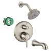 KST15753-04070-88BN Croma C 100 Showerhead Kit with Tub Spout Thermostatic Trim with Diverter and Rough-in in Brushed Nickel